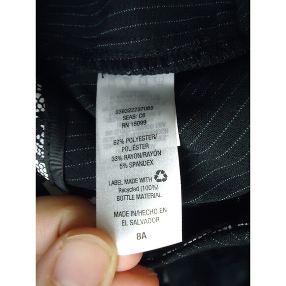 Metaphor Modern Fit Bootcut Black Pinstripe Trouser Pant 8 Average New - Picture 4 of 8